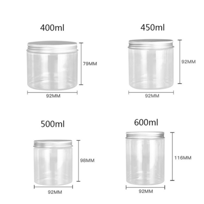 Contenants en boîtes en plastique personnalisables de 5 oz avec joint en papier d'aluminium pour un stockage personnalisé