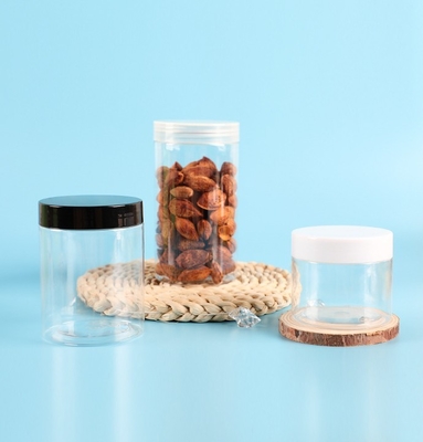 Contenants en pot en plastique personnalisables avec couvercle d'aluminium pour un stockage transparent