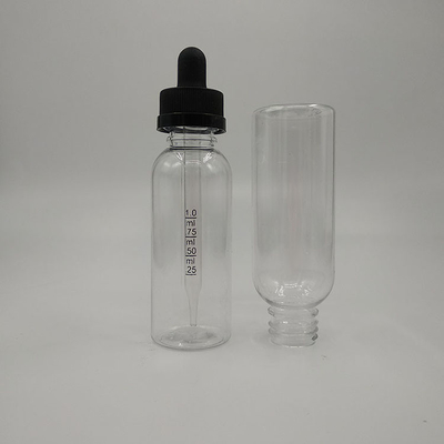 Bouteilles à goutte à goutte personnalisées avec capuchon à vis en noir transparent pour le stockage de liquide