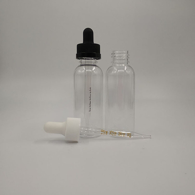 Bouteilles de gouttelette en verre noir transparentes personnalisables avec capuchon à vis pour liquide