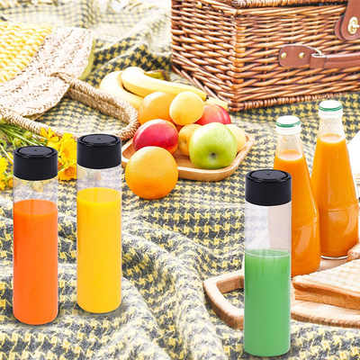 Bouteilles de thé au lait sans BPA avec vis sur couvercle Carré, forme ronde et poignée pratique