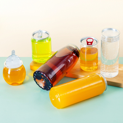Bouteilles de thé à lait en plastique isolé à l' épreuve des fuites, carrées, rondes, claires, vis sur couvercle 120 ml 250 ml 350 ml 500 ml
