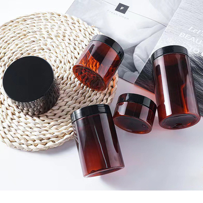 Collection de pots cosmétiques en plastique personnalisés de différentes tailles pour les produits de soins personnels