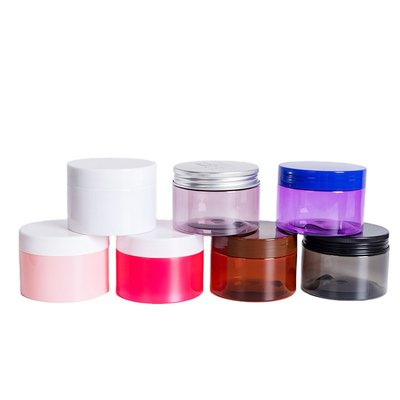 Collection de pots cosmétiques en plastique personnalisés de différentes tailles pour les produits de soins personnels
