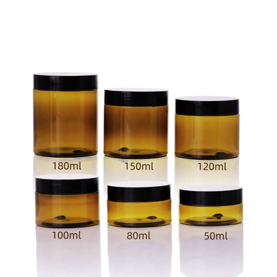 Vente à chaud 30 ml 50 ml 100 ml 120 ml 150 ml Jars en plastique mat de forêt noire avec couvercle
