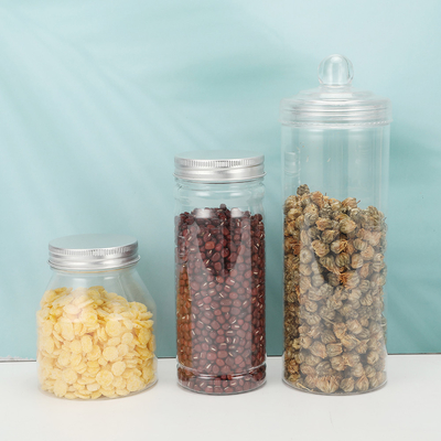 2 onces de pots en plastique transparent avec couvercle en option