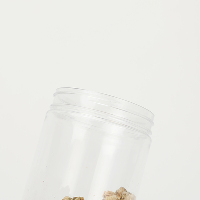 Contenant en pot en plastique transparent avec couvercle en aluminium pour emballage pharmaceutique