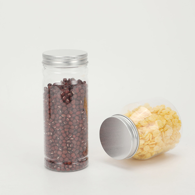 Contenant en pot en plastique transparent avec couvercle en aluminium pour emballage pharmaceutique