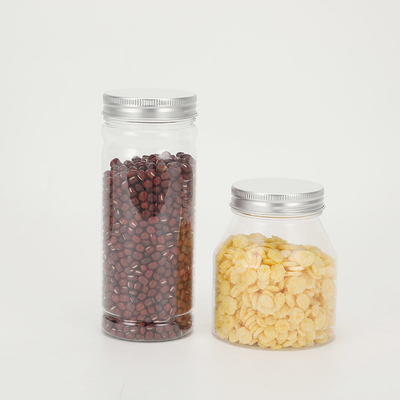 Contenant en pot en plastique transparent avec couvercle en aluminium pour emballage pharmaceutique