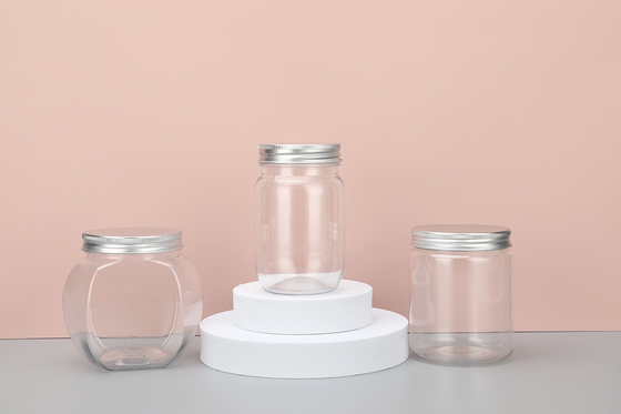 Containers en pot en plastique imprimés avec logo personnalisable avec couvercle