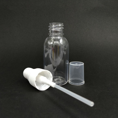 Bouteille de pulvérisation de brouillard clair de 30 ml en plastique PET vide et rechargeable avec capuchons noirs et blancs