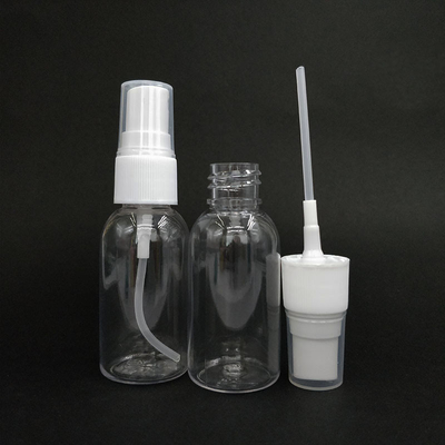 Bouteille de pulvérisation de brouillard clair de 30 ml en plastique PET vide et rechargeable avec capuchons noirs et blancs