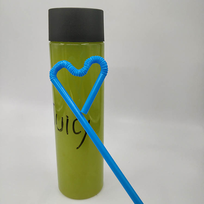 Bouteilles de thé au lait en plastique transparent à l'épreuve des fuites avec poignée