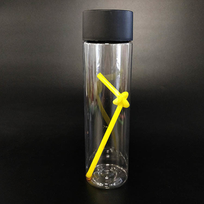 Bouteilles de thé au lait en plastique transparent à l'épreuve des fuites avec poignée