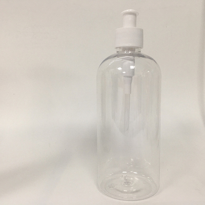 Bouteille en PET ronde rose réutilisable de 24 mm avec pompe et sérigraphie pour les cosmétiques