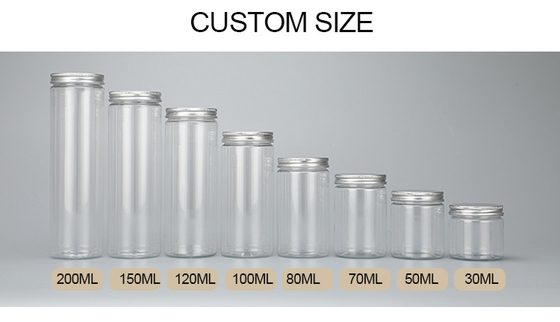 7 oz 8 oz contenant des pots en plastique clair avec des options de personnalisation