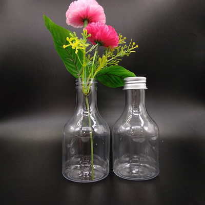 Bouteilles de thé au lait en plastique carrées / rondes à l' épreuve des fuites avec vis sur le couvercle