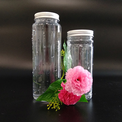Bouteille de thé Boba en plastique transparente et anti-fuite de 1000 ml réutilisable avec vis sur le couvercle