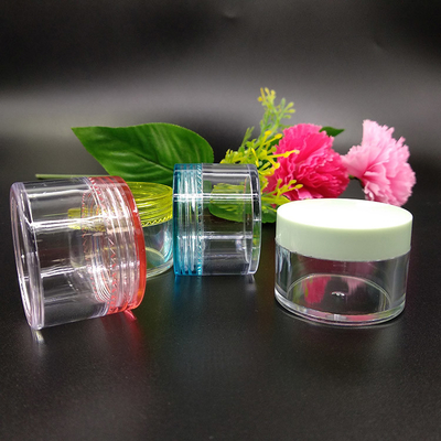 Boîtier cosmétique en plastique transparent avec joint sensible à la pression