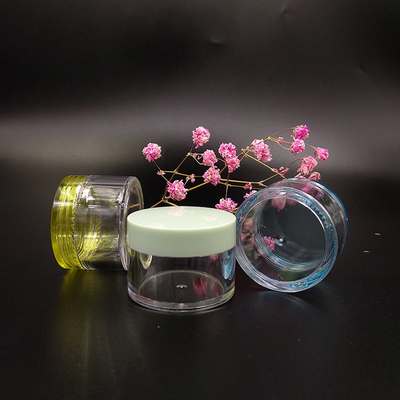Contenant cosmétique en plastique lisse transparent avec joint sensible à la pression