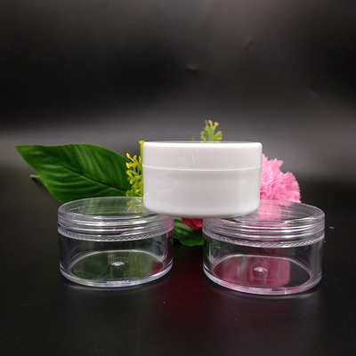 Contenant cosmétique en plastique lisse transparent avec joint sensible à la pression