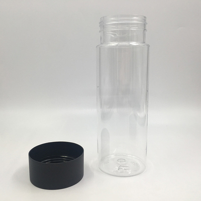 Bouteilles de thé au lait en plastique rondes carrées de 250 ml avec vis sur le couvercle