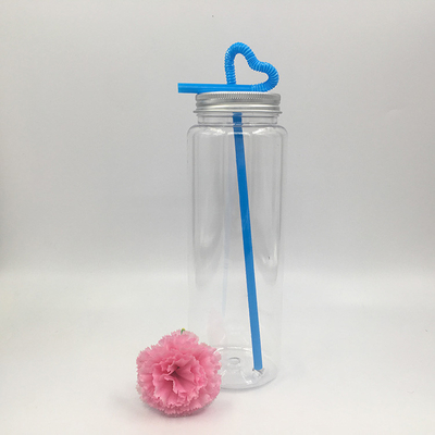 Bouteilles de thé au lait en plastique transparent à l'épreuve des fuites en formes rondes carrées sur mesure