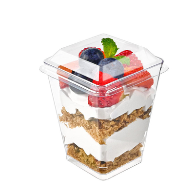 Coupe à chaud avec plateau de dessert Petite tasse pour dessert Coupe en plastique pour dessert de haute qualité