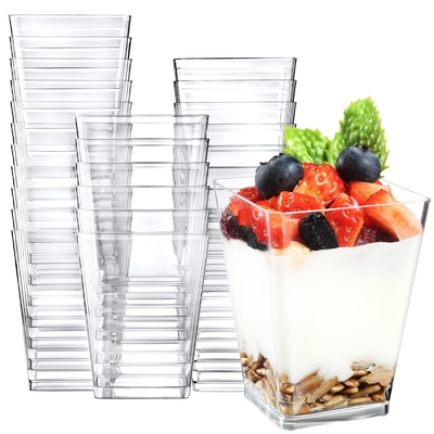 Coupe à chaud avec plateau de dessert Petite tasse pour dessert Coupe en plastique pour dessert de haute qualité
