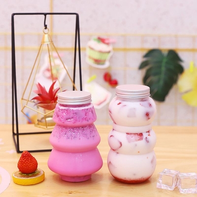 Des pots de thé au lait en plastique étanches aux fuites avec vis sur les couvercles