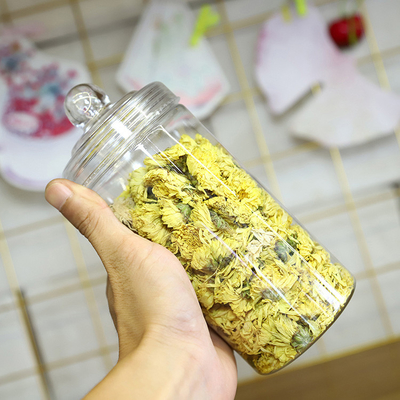 Des pots en plastique transparent avec un logo personnalisable