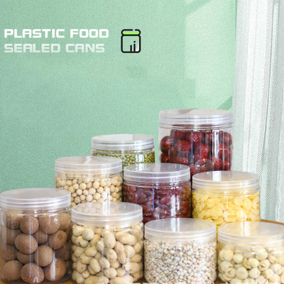 Bouteilles en plastique noir clair et rond avec couvercle