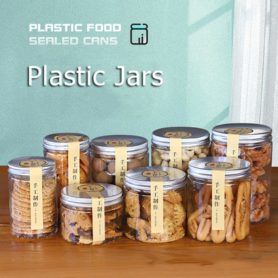 Fabricant en gros de pots vides transparents pots en plastique pour noix de bonbon pots en plastique transparents sur mesure avec couvercle
