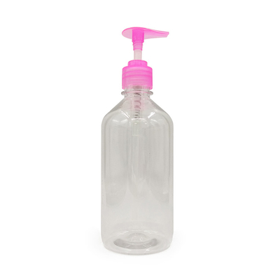 Bouteille de lotion PET en forme de cylindre rond avec bouchon de pompage à vis et finition du cou 24/410