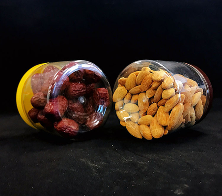 Bouteilles en plastique à fond rond transparent avec couvercles sensibles à la pression (3 oz-8 oz)