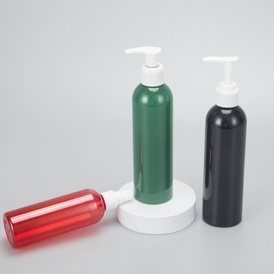 Bouteille de distribution cosmétique ronde rose recyclable avec bouchon à vis