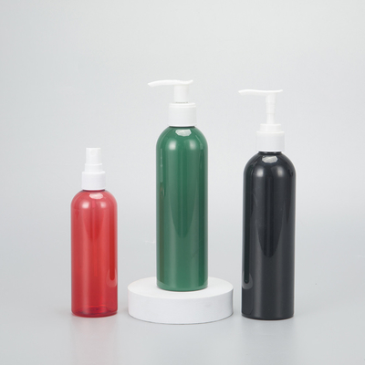 Bouteille de distribution cosmétique ronde rose recyclable avec bouchon à vis