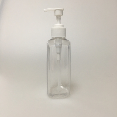Bouteille de pompe en PET avec bouchon rose pour soins de la peau recyclables