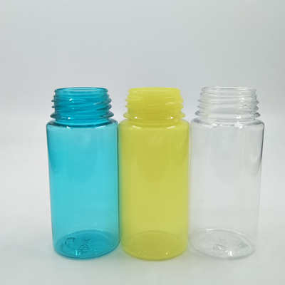 Bouteilles de liquide PET E transparentes et rondes personnalisées avec un capuchon à vis à l'épreuve des enfants