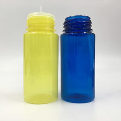 Bouteilles de liquide PET E transparentes et rondes personnalisées avec un capuchon à vis à l'épreuve des enfants