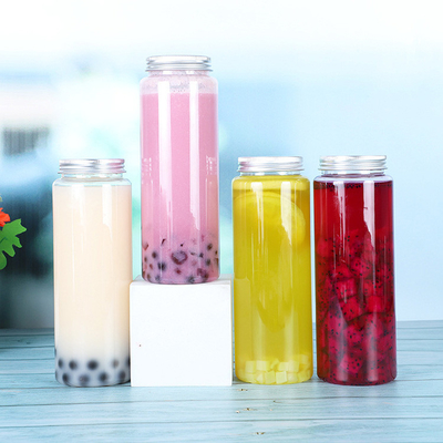 Bouteilles de thé au lait en plastique étanches aux fuites avec vis sur le couvercle