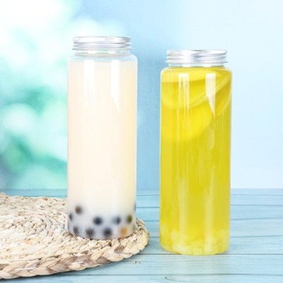 Bouteilles de thé au lait en plastique étanches aux fuites avec vis sur le couvercle