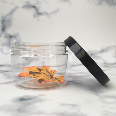 Des contenants de pots en plastique transparent personnalisables avec des couvercles en aluminium pour une capacité de 2 à 8 onces