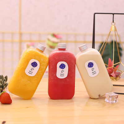 Bouteilles de thé au lait en plastique personnalisables de 120 ml avec vis sur le couvercle