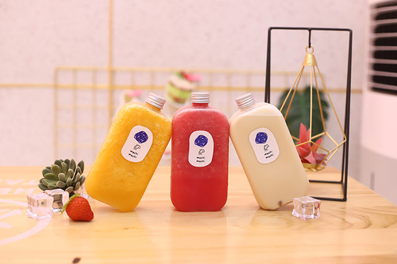 Bouteilles de thé au lait en plastique personnalisables de 120 ml avec vis sur le couvercle