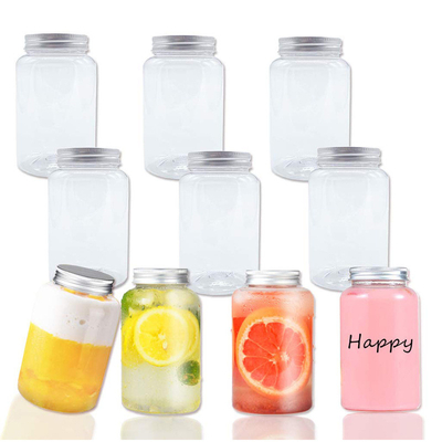 Conteneur de boissons en plastique moderne carré rond avec couvercle