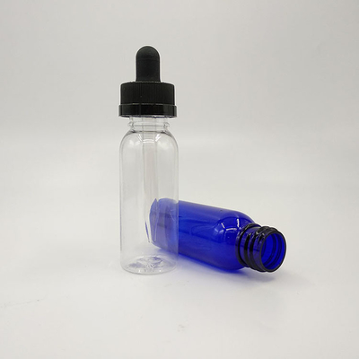 Logo personnalisé imprimé Bouteilles de gouttelettes en plastique transparentes lisses / Bottes de gouttelettes en plastique pour liquide