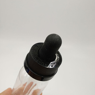 Logo personnalisé imprimé Bouteilles de gouttelettes en plastique transparentes lisses / Bottes de gouttelettes en plastique pour liquide