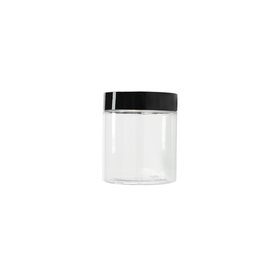 Pot de stockage cosmétique en plastique rond transparent avec couvercle