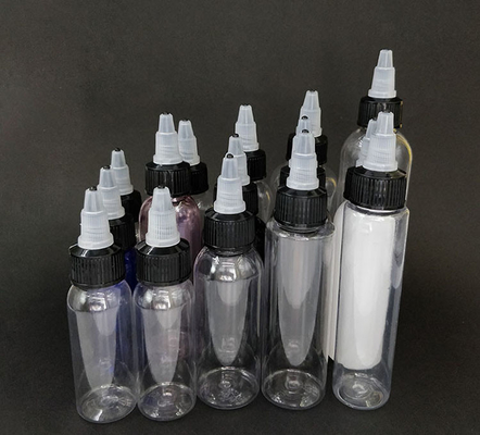 Bouteille à goutte à goutte en plastique imprimée sur mesure avec bouchon à vis pour liquide